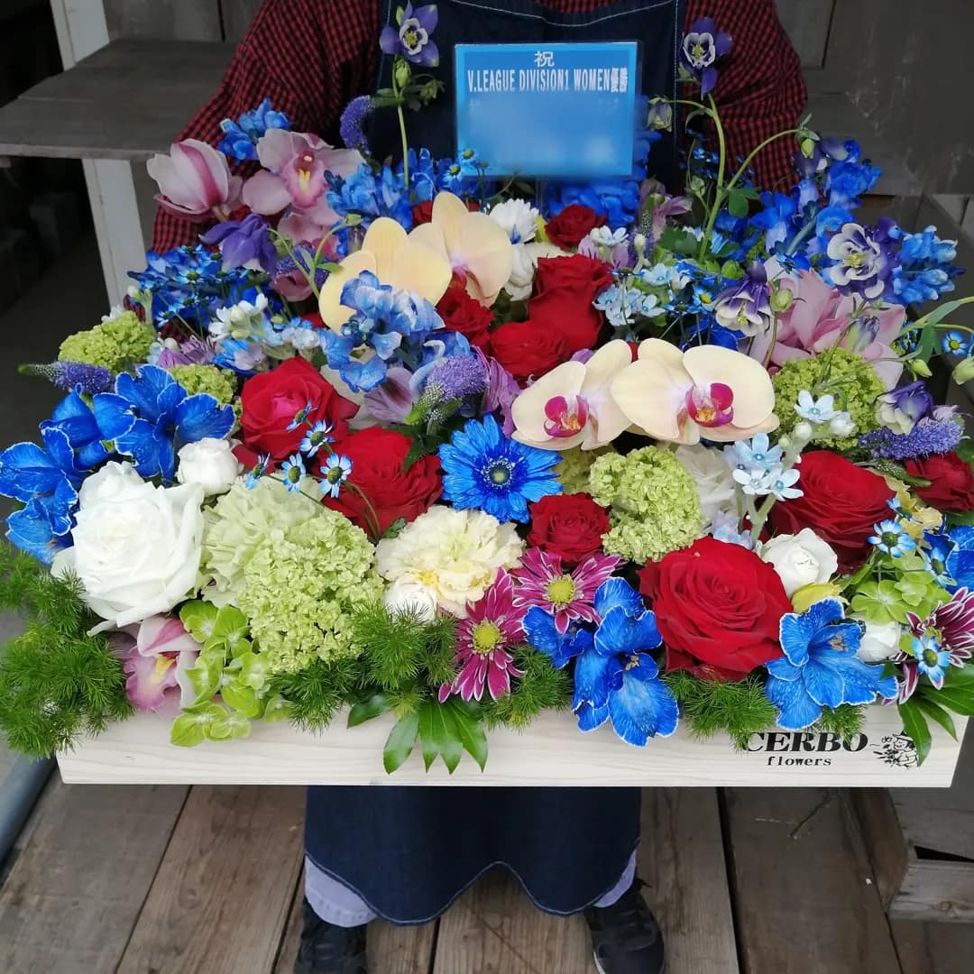 vリーグ優勝御祝いのアレンジメント