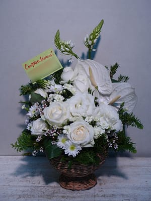 アレンジメント 白系