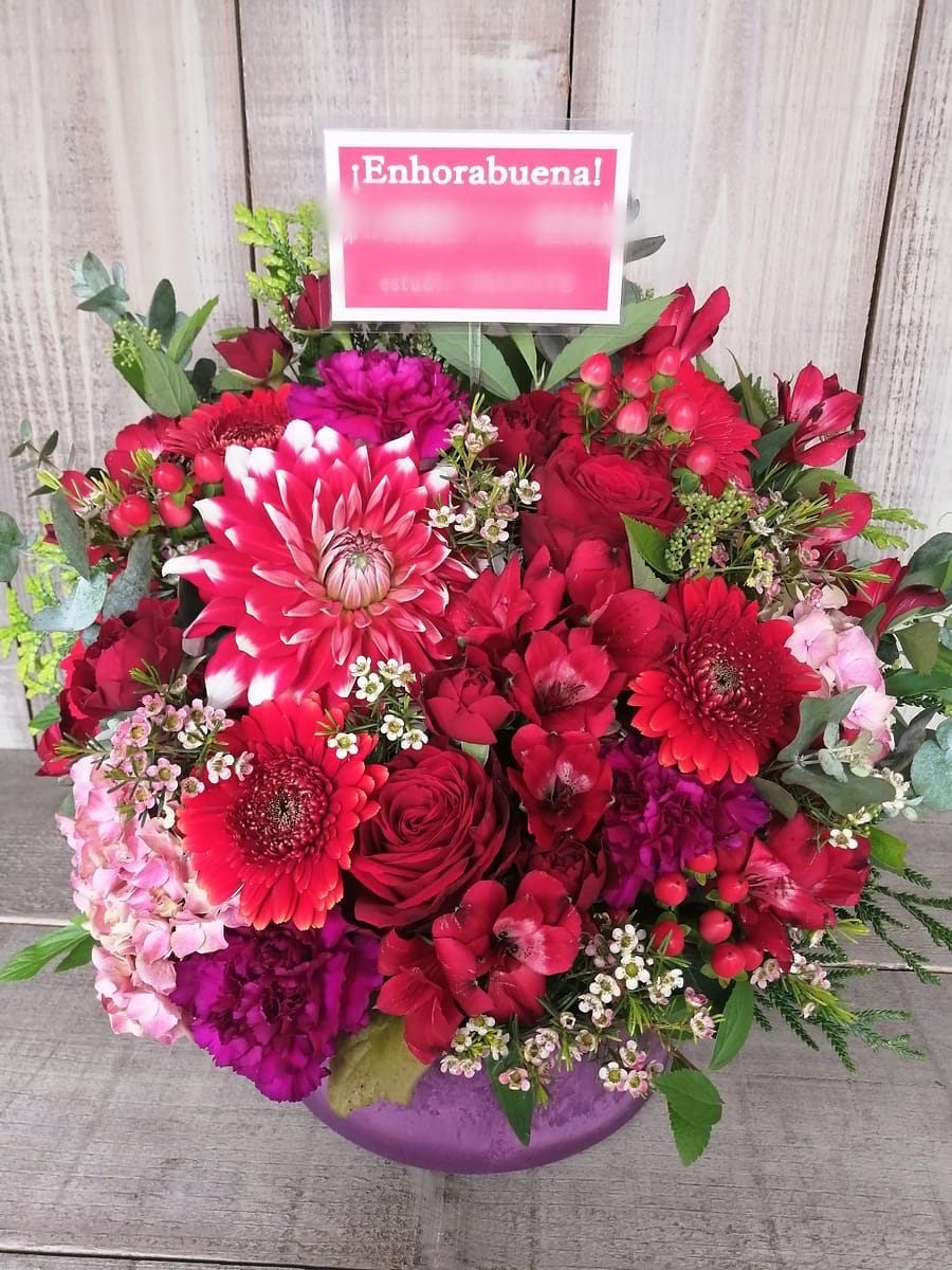 フラメンコの発表会開催御祝いのアレンジメント